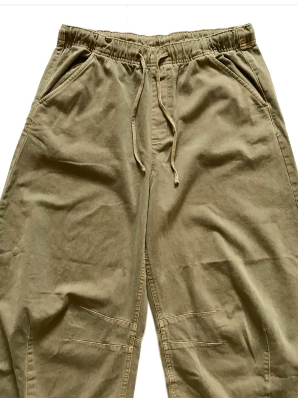 NWT GAP EZ Waist Pull On Barrel Leg Khaki Chino Pants Womens Medium Hayes Brown - Picture 4 of 14